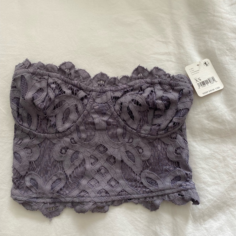 Free people lace corset style top